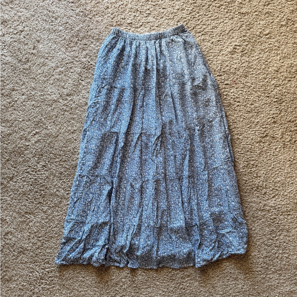 Hollister Blue Floral Maxi Skirt